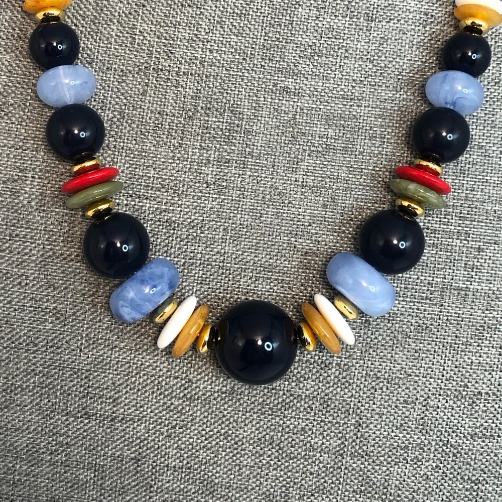 Vintage Liz Claiborne Multi Coloured Lucite Beaded Necklace